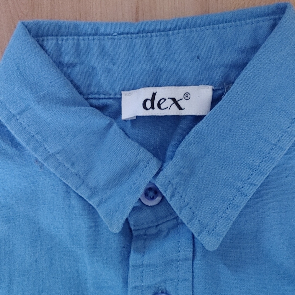 Dex Kids Aqua Button Down Shirt XL-14